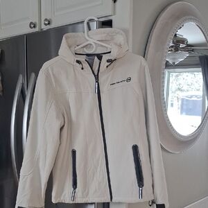 Free Country Beige Jacket with Black Accents